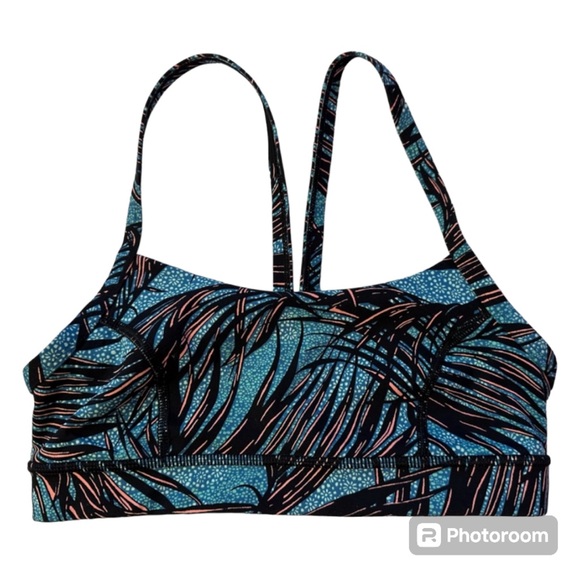 Lululemon Leaf Print Sports Bra in Black - Size 6 -Non Padded - Picture 1 of 13